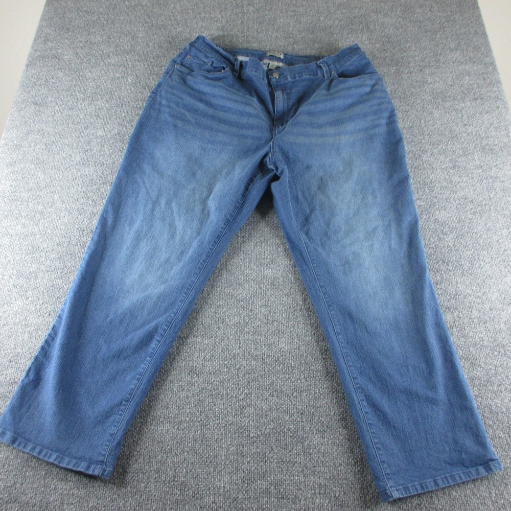 Catherines Right Fit Curvy Jeans Womens 18W Blue Relaxed Straight Denim Stretch